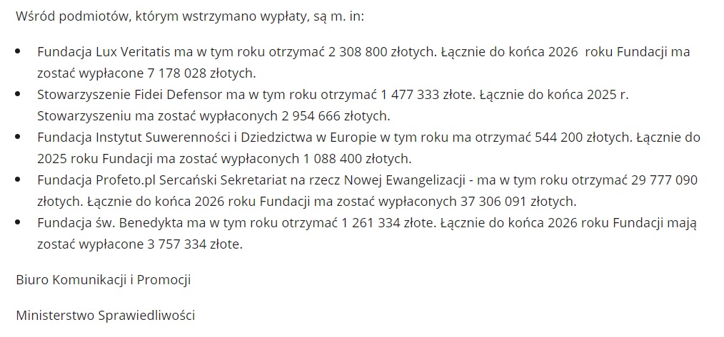 PiS dał Rydzykowi 380 mln zł. Minister Sprawiedliwości już się tym zajął