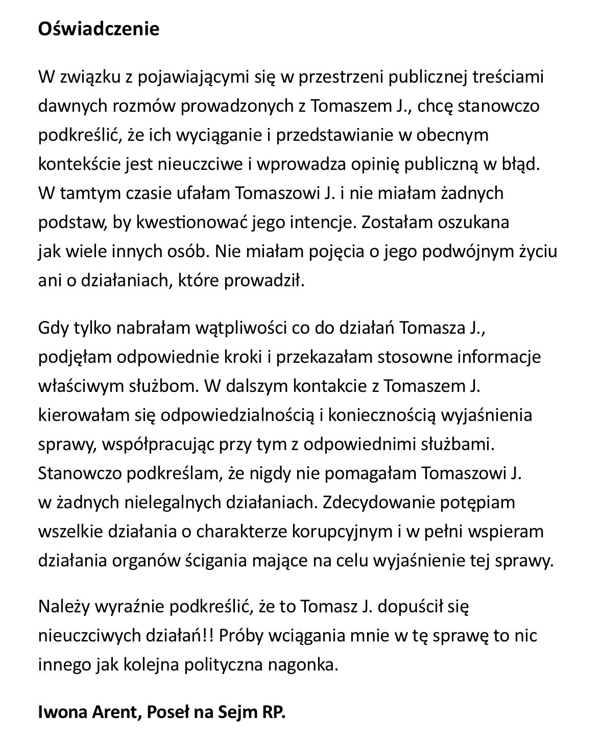 Romans z Iwoną Arent otworzył mu wiele drzwi. Tomasz J. i akcja CBA