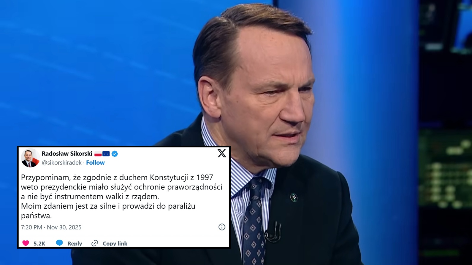 Marko krytykuje prezydenckie weto. Mówi o „paraliżu państwa”